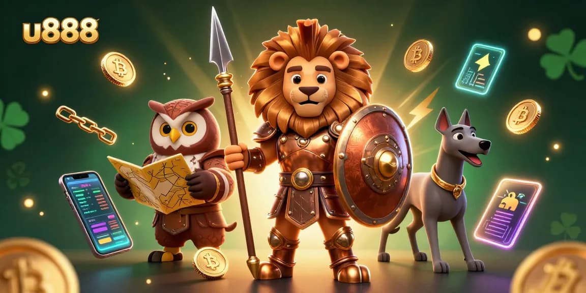 Engage in thrilling bets with u888 in this vibrant 3D casino scene filled with excitement.