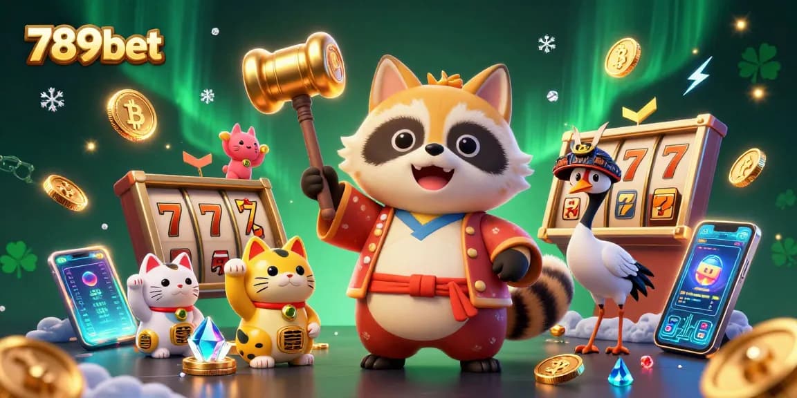 Experience thrilling jackpots with the vibrant 789bet casino illustration showcasing exciting games and cheerful characters.
