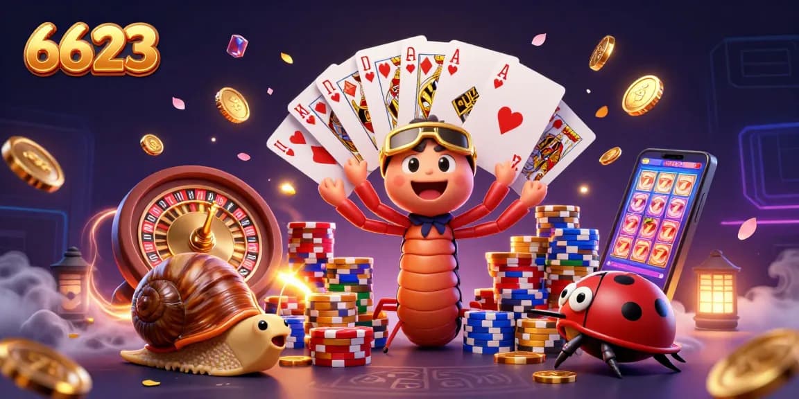 Exciting scene at 6623 casino with a millipede dealer and vibrant game elements showcasing dynamic betting action.