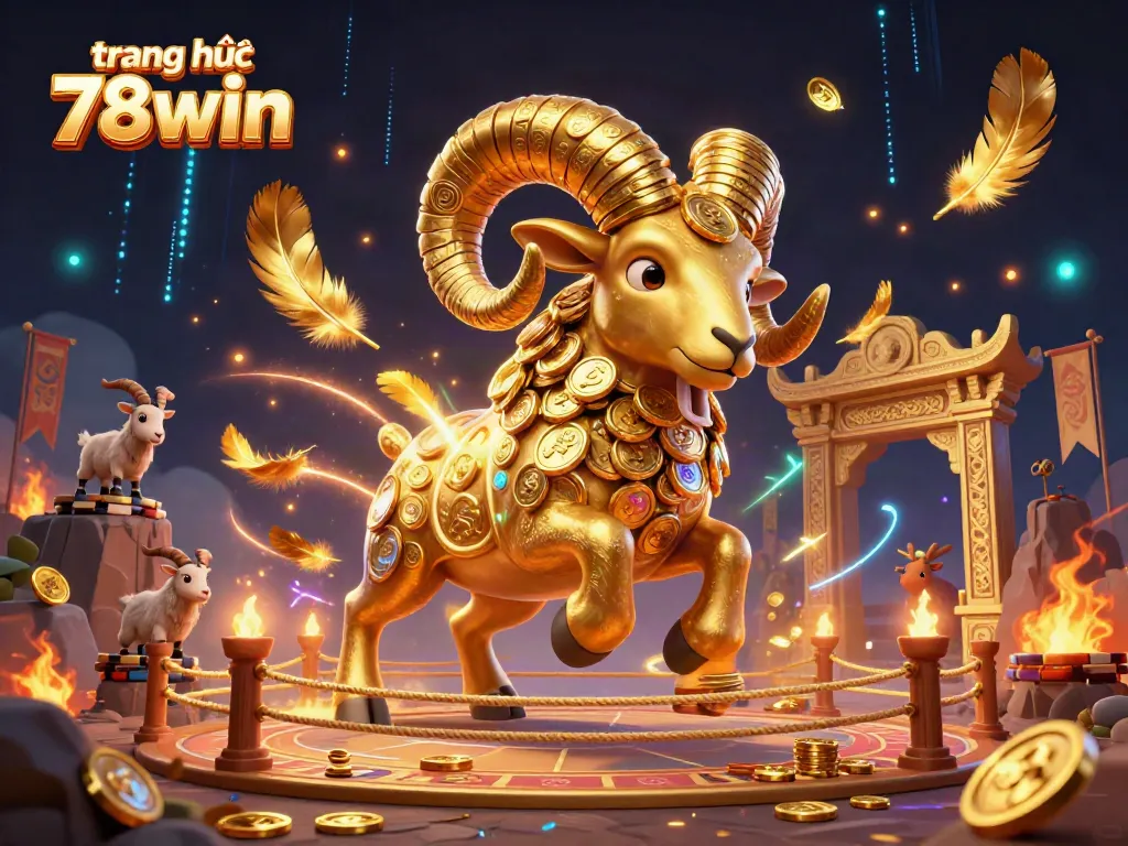 Experience vibrant action at trang chủ 78win with a striking golden ram and dynamic casino atmosphere.
