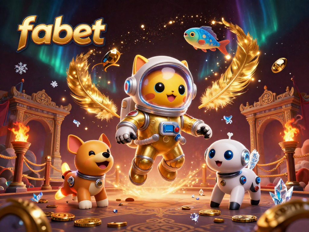 Immerse yourself in fabet's dazzling casino experience with vibrant characters and gold coins galore.
