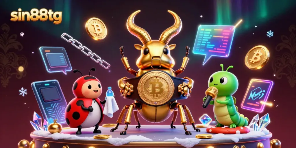 Experience thrilling gameplay at sin88tg with a dynamic boxing scene featuring cryptocurrency elements.
