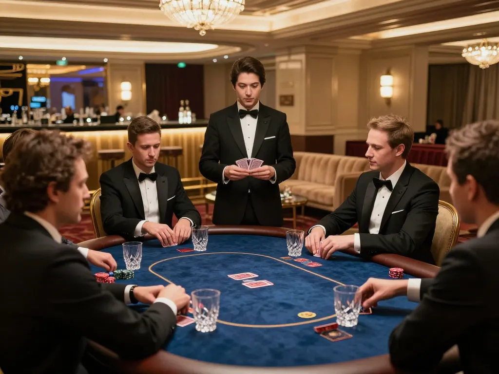 Kuwin VIP gaming area showcasing high-stakes poker action with elegance and sophistication.