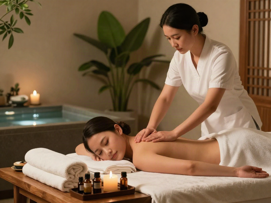 의왕출장안마 massage therapy room with a calm atmosphere and professional therapist.