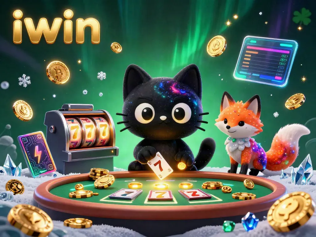 Experience the captivating iwin cosmic casino scene with vibrant characters and slot machines.