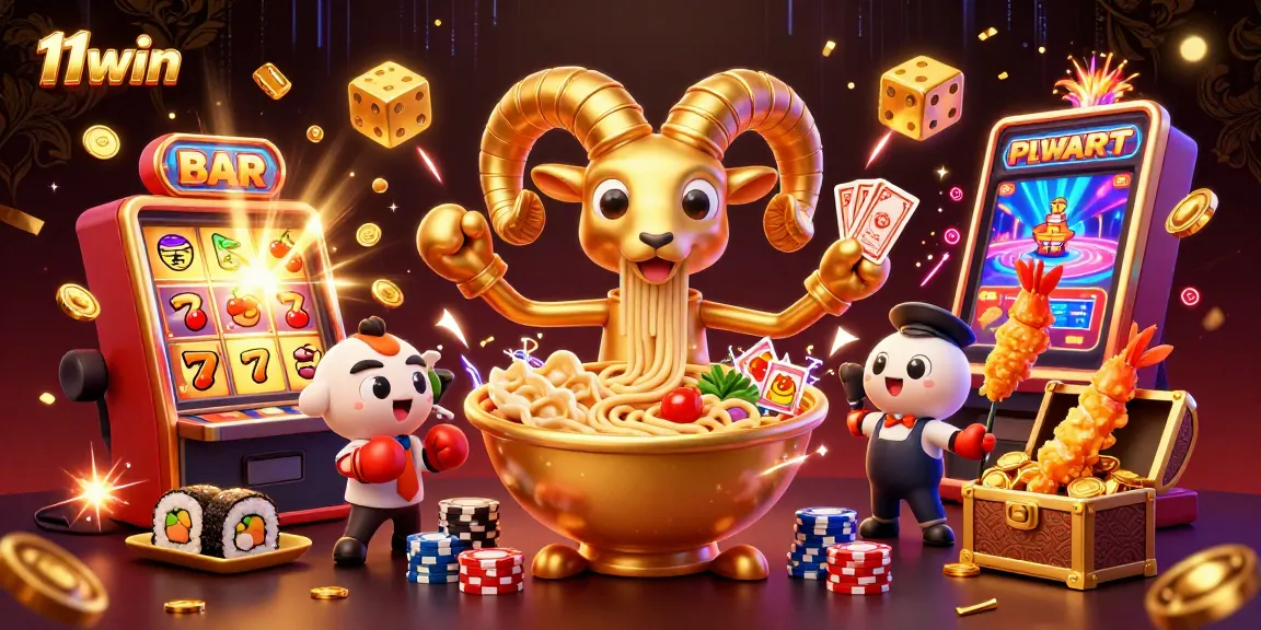 Engaging 11win scene capturing a vibrant casino experience with colorful characters and dynamic game elements.
