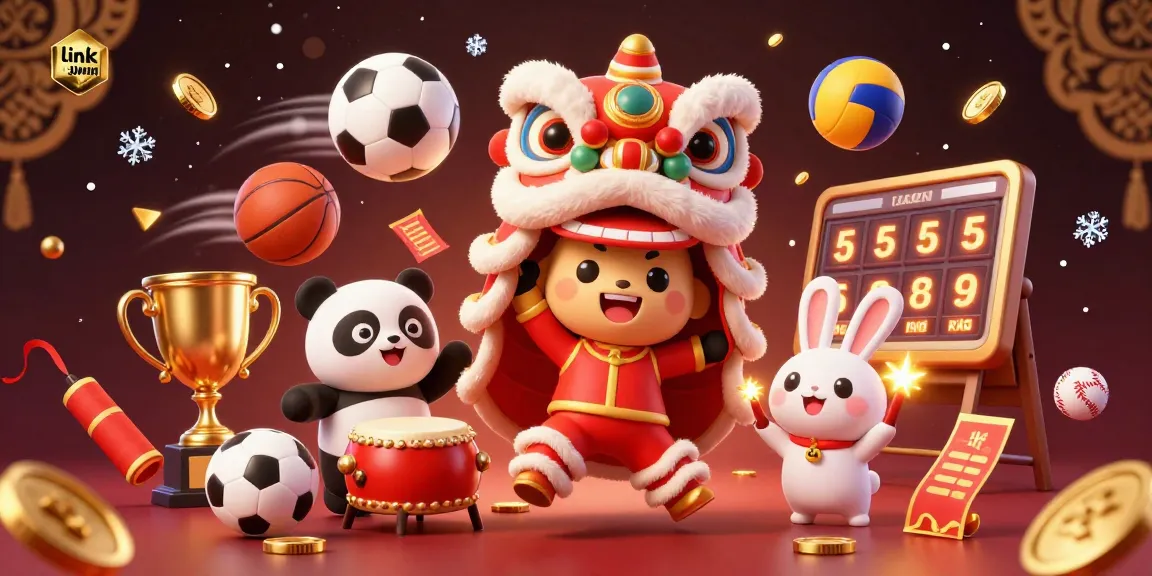Engage with vibrant casino action showcasing the link sunwin scene featuring a lion dance and sports elements.