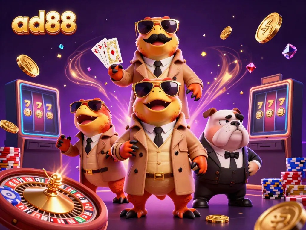 Experience thrilling gambling fun at ad88 as sneaky raptors attempt to enter a VIP casino.