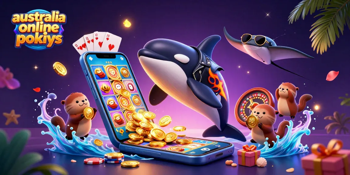 Play exciting australia online pokies with chance for big wins in vibrant 3D illustration.