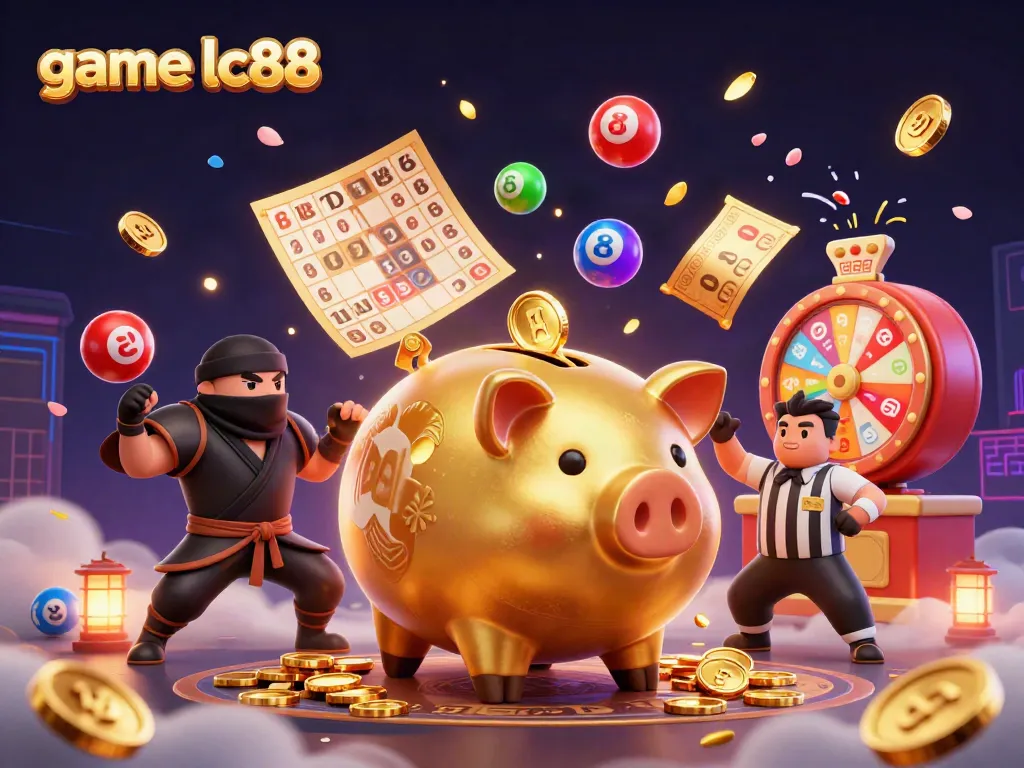 Engage in rewarding gameplay with game lc88, featuring vibrant elements from a bustling casino scene.