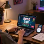 Engaging gameplay at LU88 online casino as a player analyzes strategies and bets on blackjack.