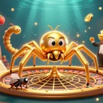 Experience the excitement of tg88 with a vibrant casino scene featuring a spider croupier spinning a roulette wheel.