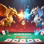 Experience the thrill of 58win casino gaming with vibrant dragons and dynamic poker elements.