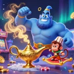 Experience thrilling gaming with the sunwinx genie, flying carpets, and vibrant slot elements.