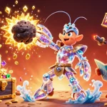 Experience thrilling gaming at 58win with vibrant 3D illustrations blending fantasy elements and casino excitement.