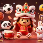 Engage with vibrant casino action showcasing the link sunwin scene featuring a lion dance and sports elements.