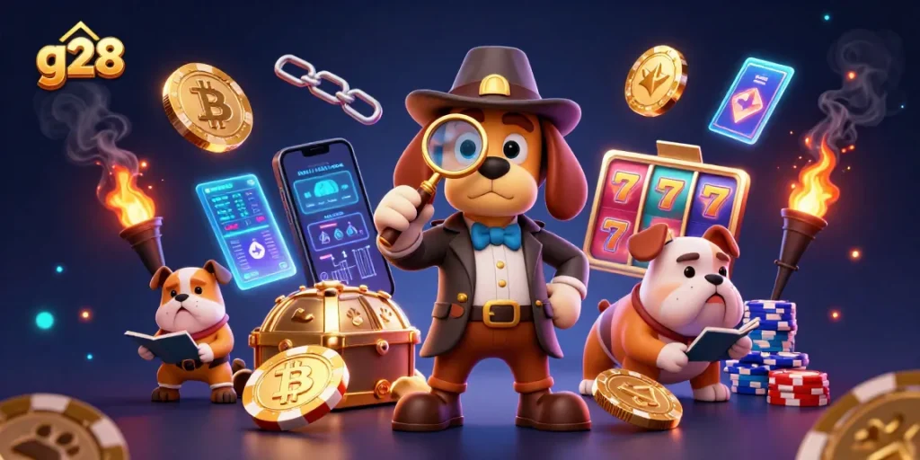 Engage in thrilling gameplay with g28 as your guide for winning poker strategies amidst vibrant casino elements.