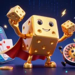 Juggle golden dice with socolive as the vibrant online sports betting experience unfolds in a thrilling illustration.