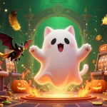 Experience thrilling jackpots with sunwint1 top in this dynamic 3D casino scene featuring a ghost cat and riches.