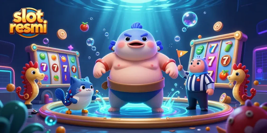 Spin the slot resmi reels alongside vibrant underwater casino elements, creating a fun gaming atmosphere.