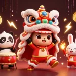 Soco live showcases sports betting excitement with 3D lion dancers, drumming panda, and glowing crypto elements.